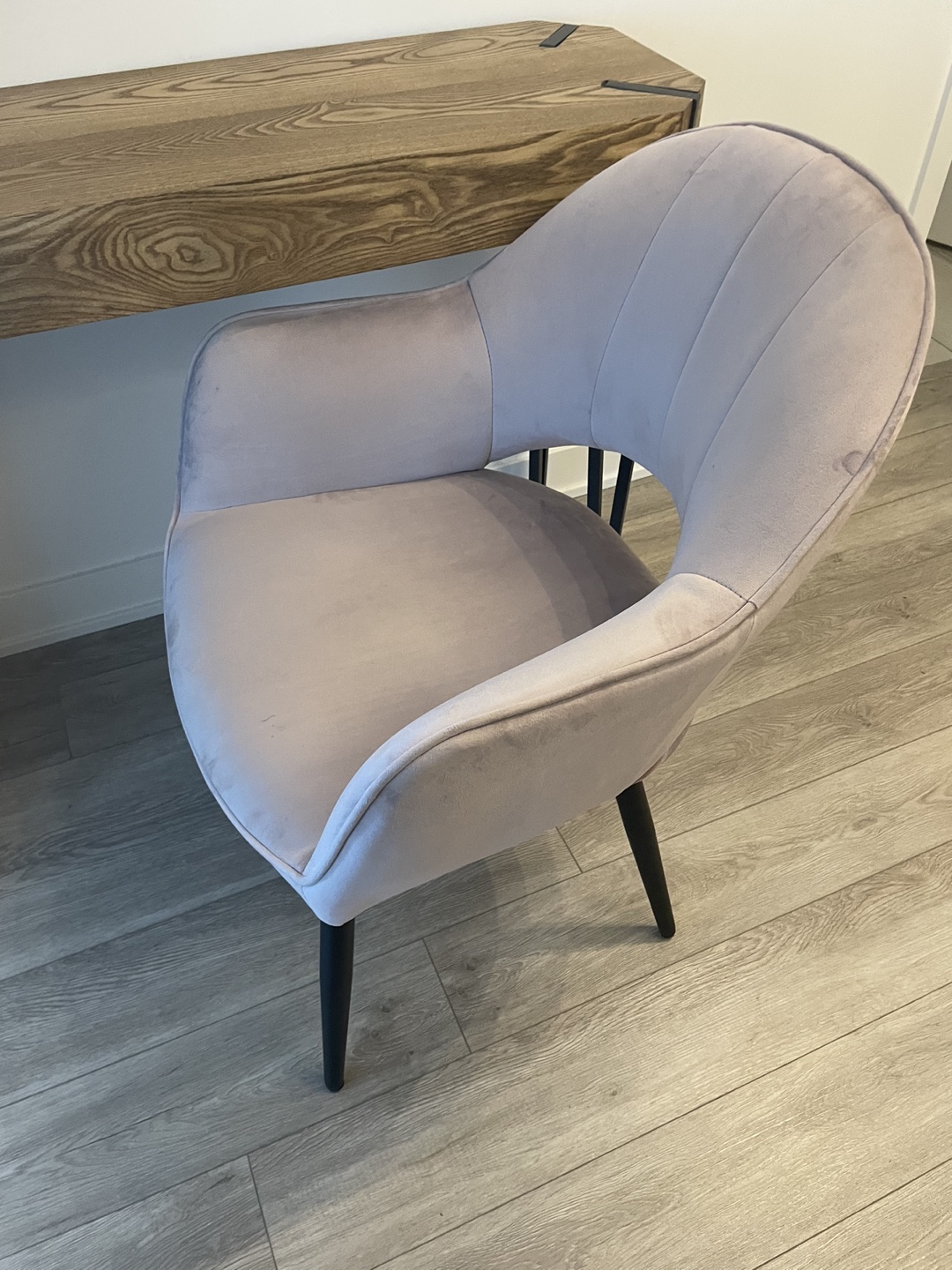 Purple velvet chair