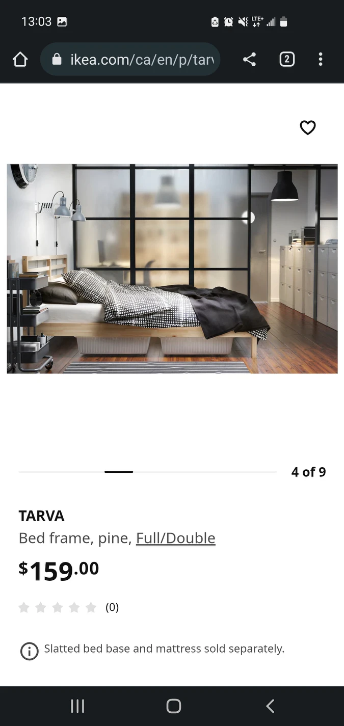 Tarva Double Bed **Frame Only** - photo 5