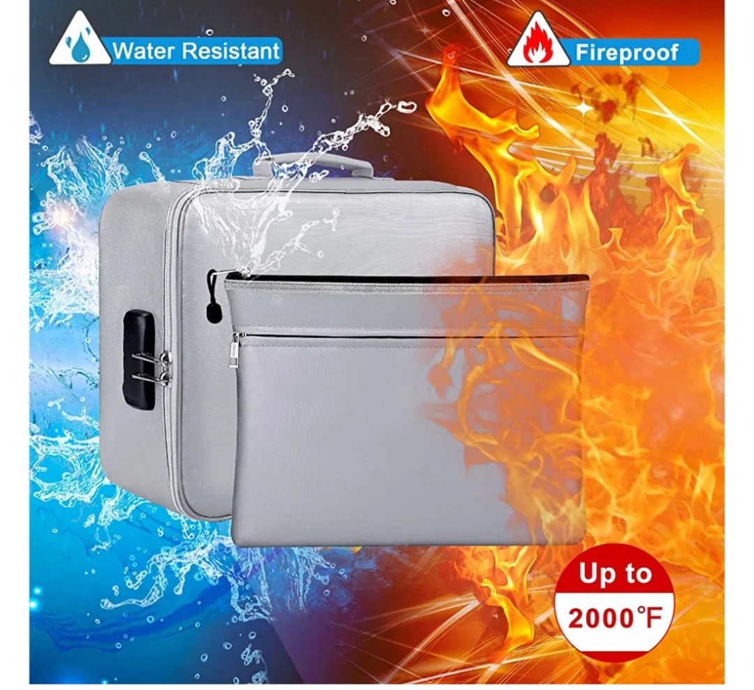 Brand New File Storage Bag Document Holder Fireproof image indicator(3)