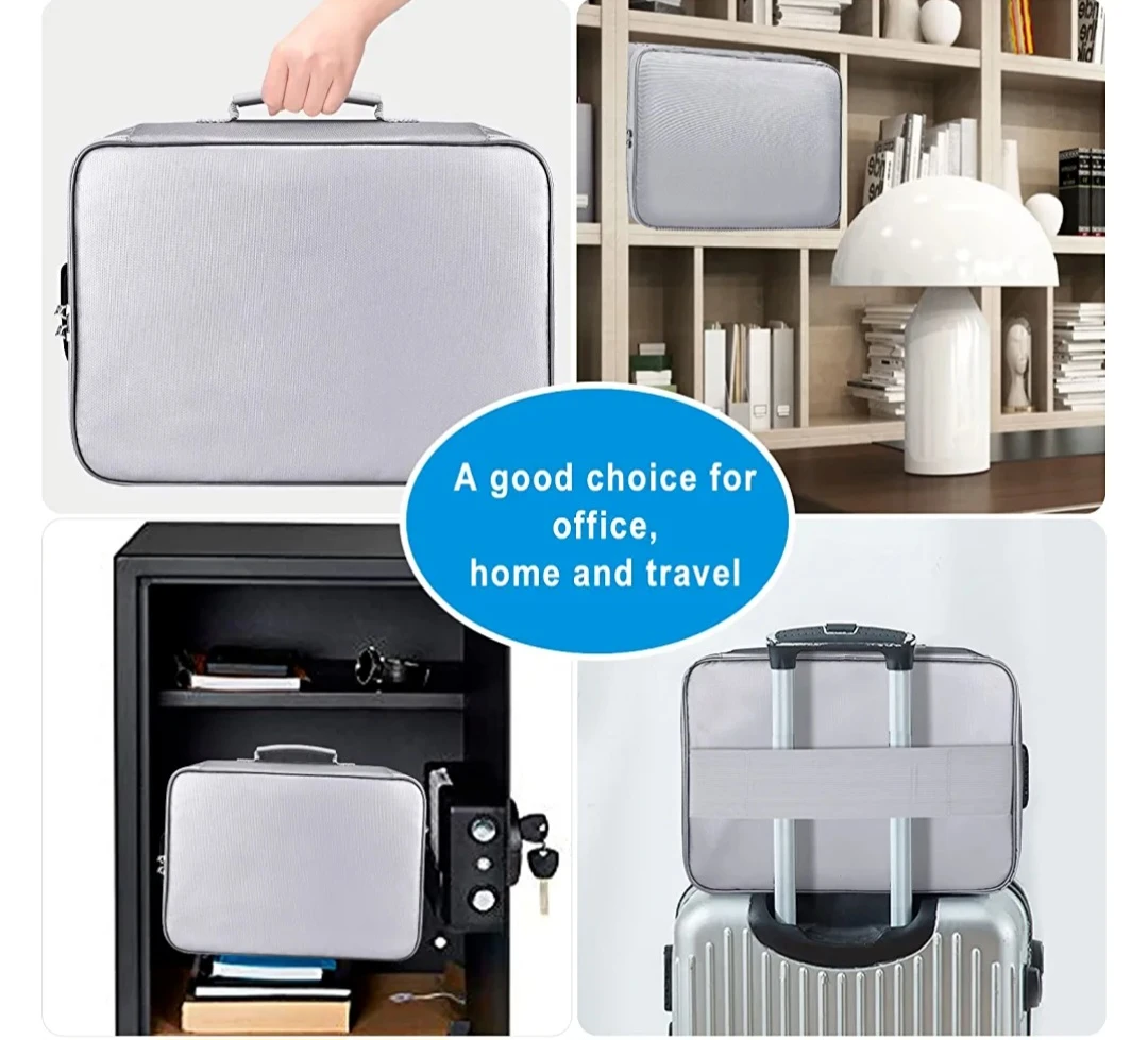 Brand New File Storage Bag Document Holder Fireproof image indicator(5)