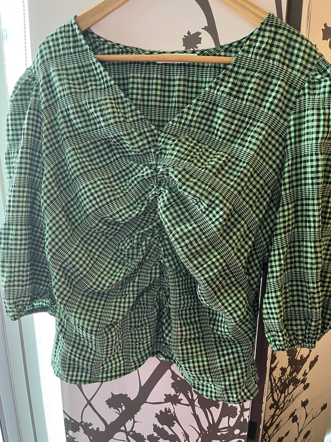 Rickis green and black 3/4 sleeve top size 16 thumbnail