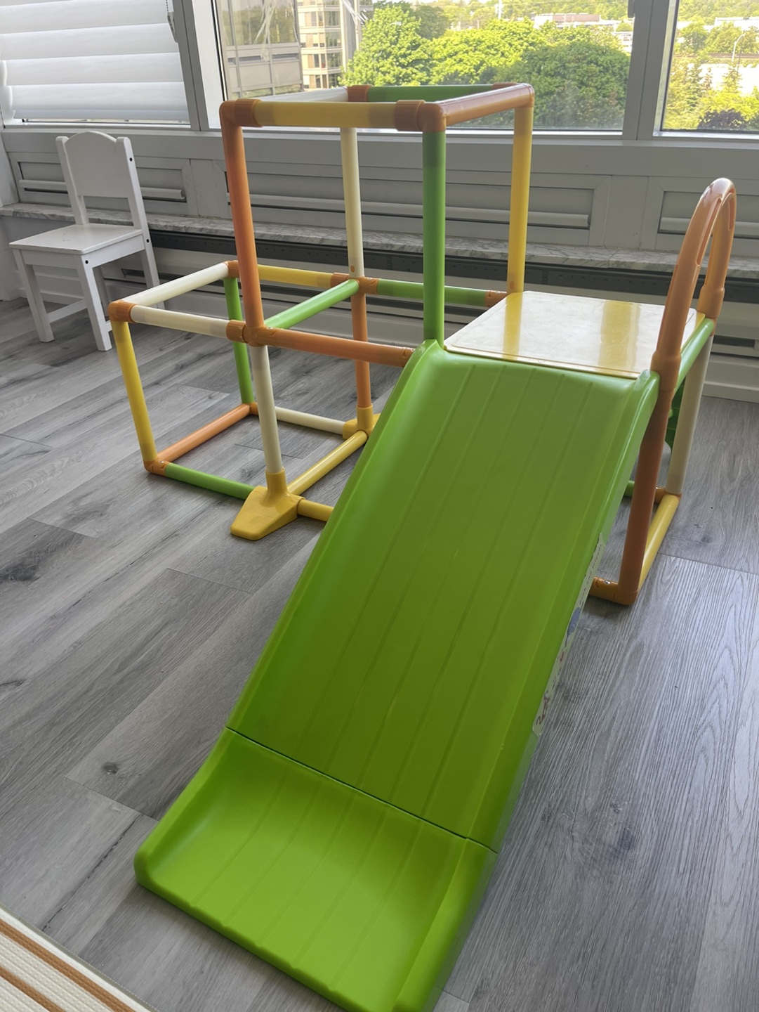 Climbing gym with detachable slider thumbnail