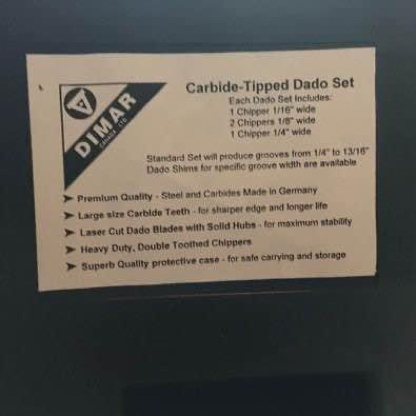 New Dimar 8-24 Carbide-Tipped Dado Set 🌱 - photo 2