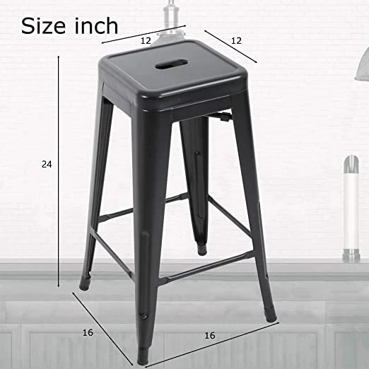 Black Metal Bar Stool image indicator(3)