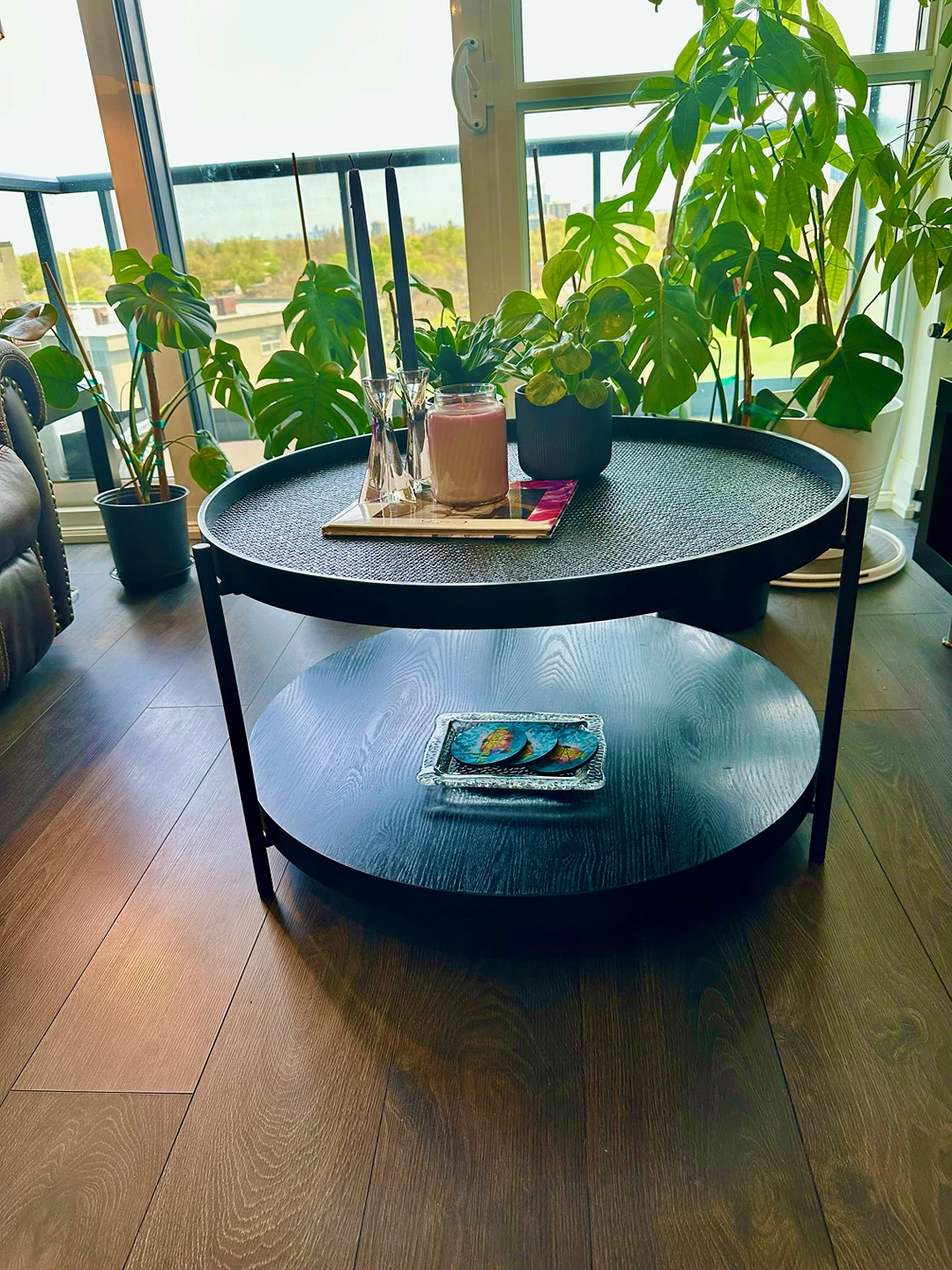 Bouclair round coffee table thumbnail
