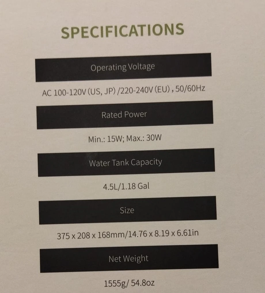 Kyvol Vigoair HD3 Cool Mist Humidifier image indicator(3)