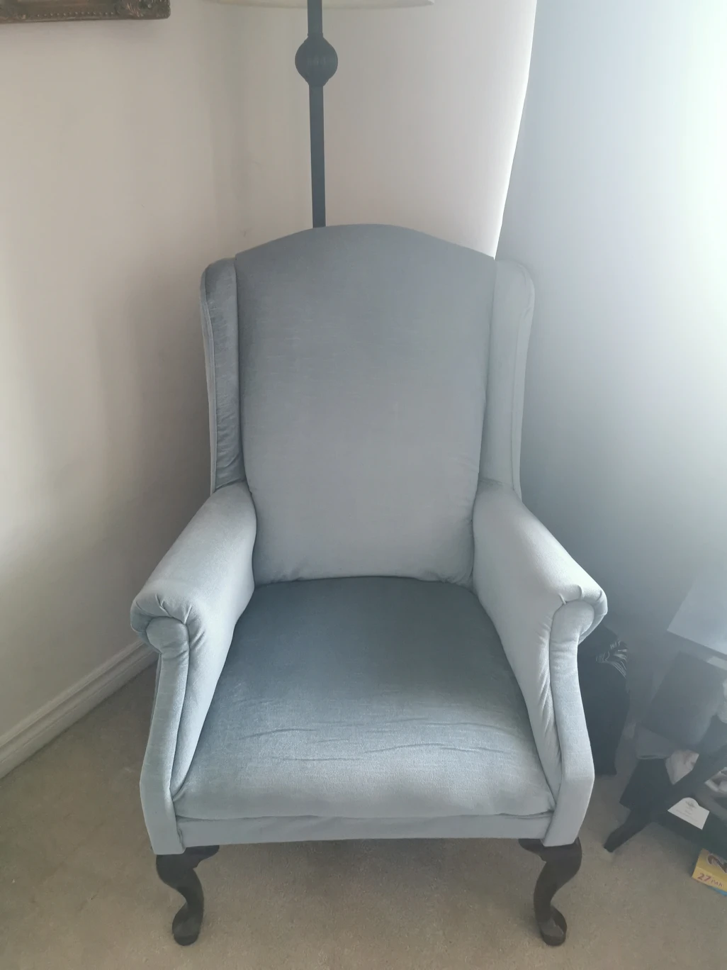Sky Blue Wing-Back Chair thumbnail