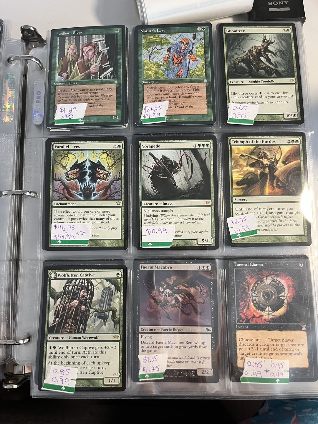 Magic the Gathering - forest / green cards + thumbnail