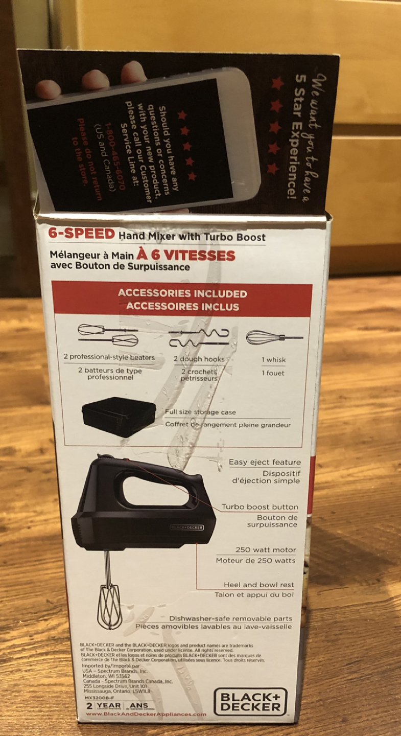 Black and Decker hand mixer with storage case and box - photo 4