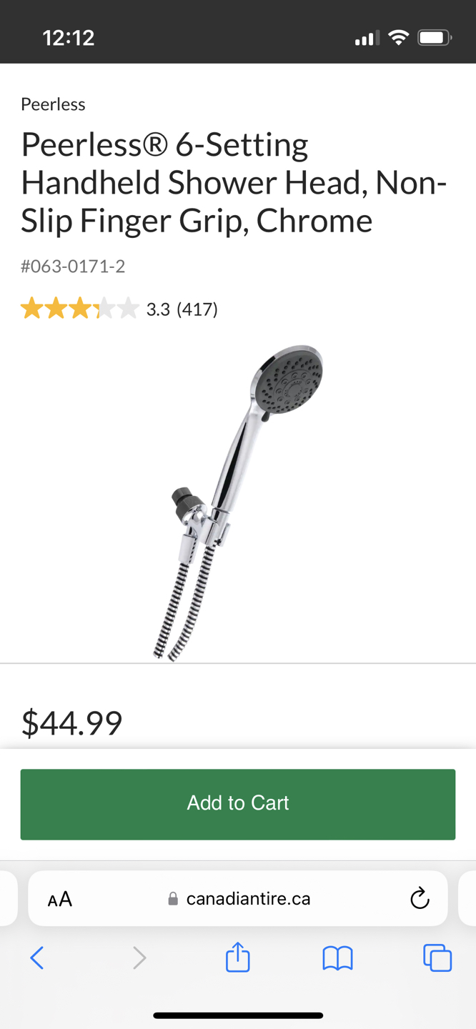 Peerless 6-Setting Handheld Shower Head, Non-Slip Finger Grip image indicator(5)