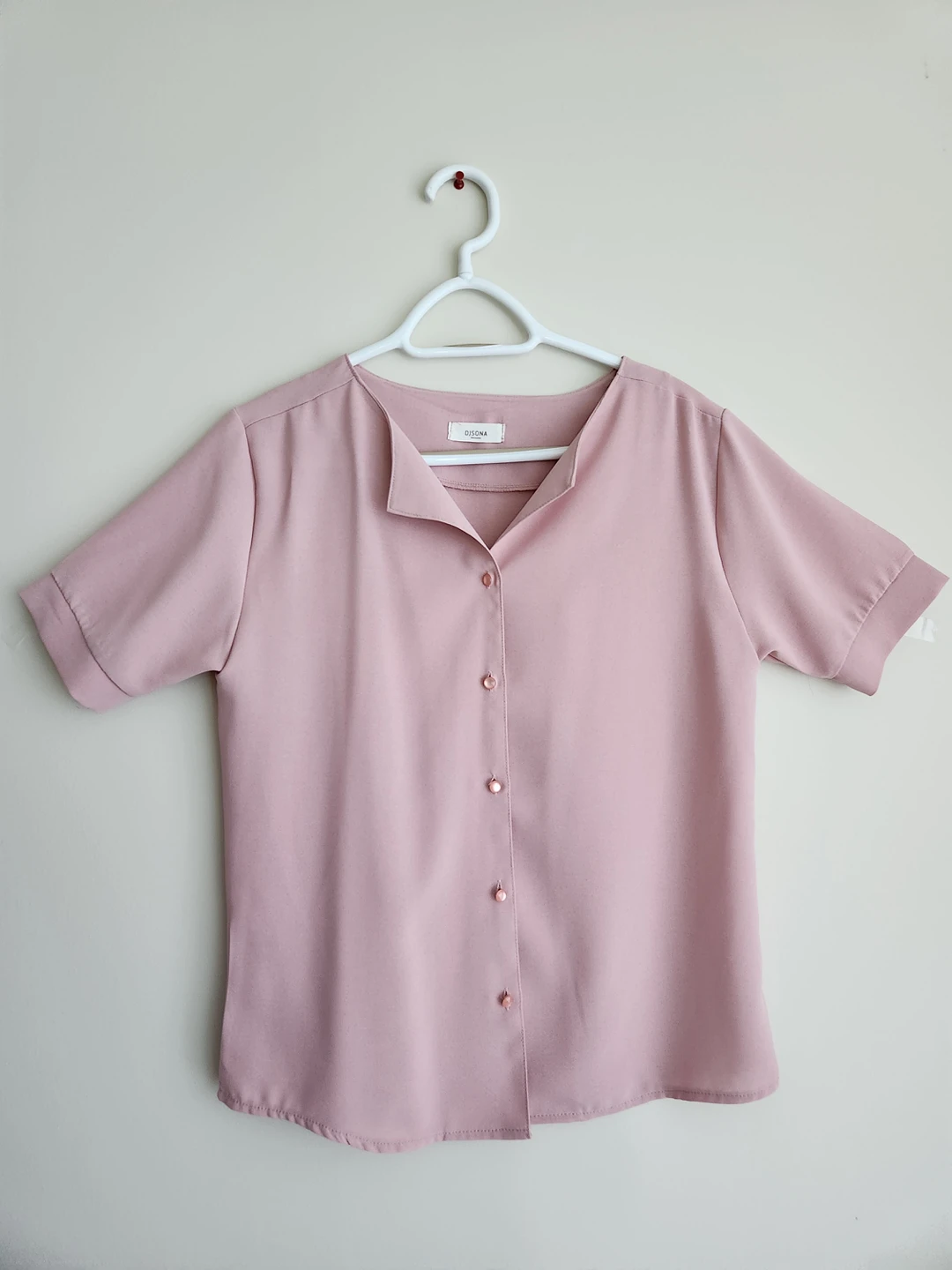 Pink short sleeve blouse