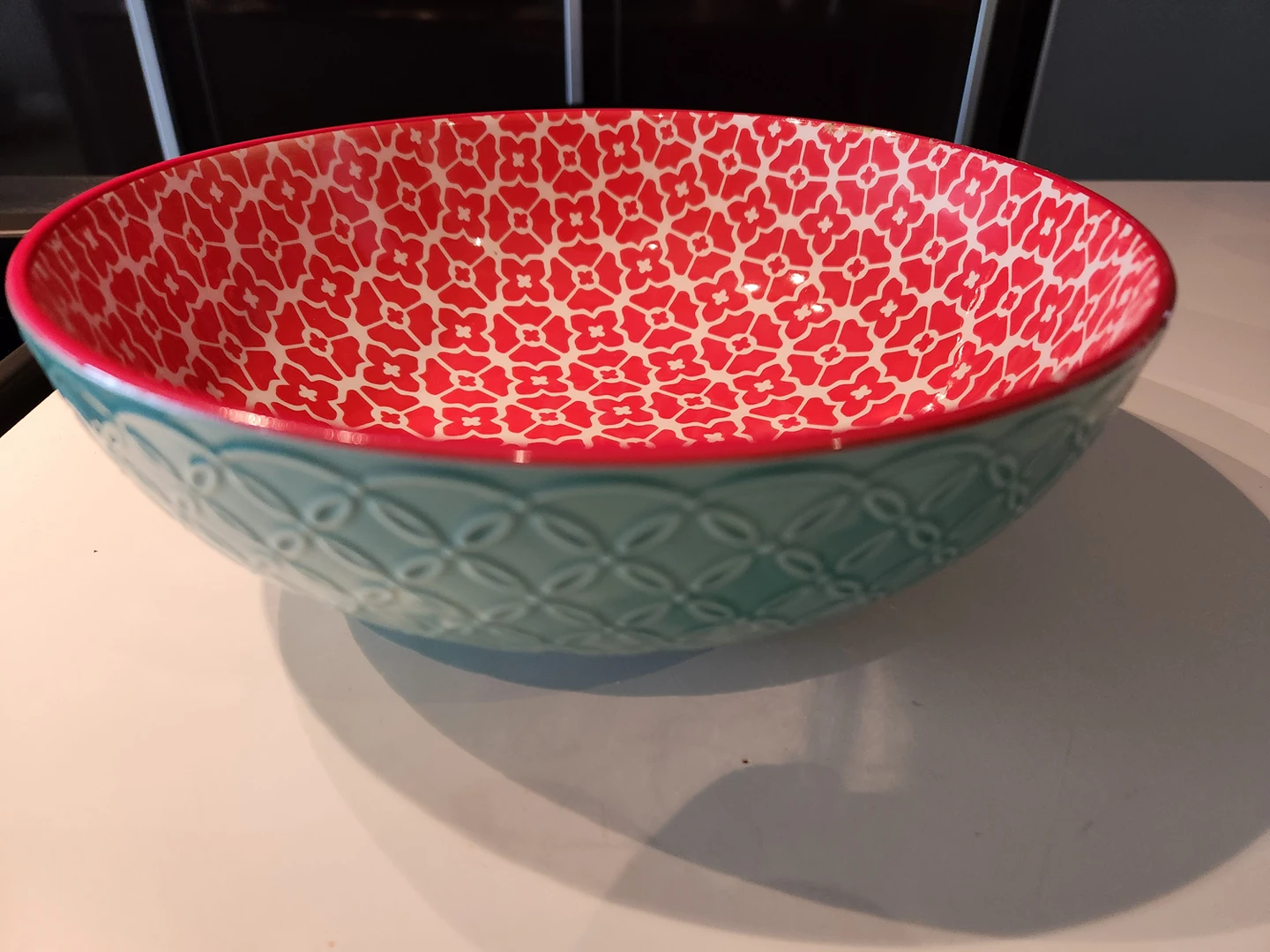 Final offer 9.6 inch Large Colorful  Fruit Salad Porcelain Bowl