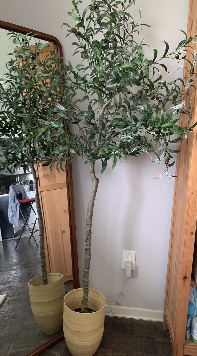 Artiplanto Faux Olive Tree Potted Plant with a Bamboo Planter - photo 3