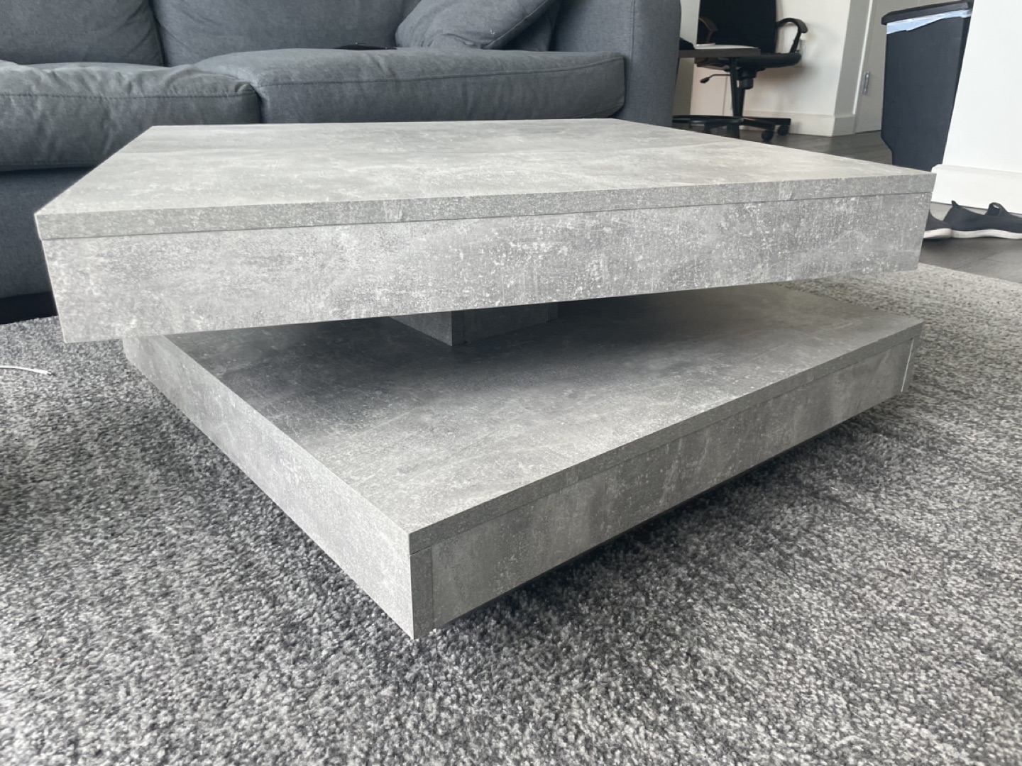 Rotating Gray Coffee Table - photo 2