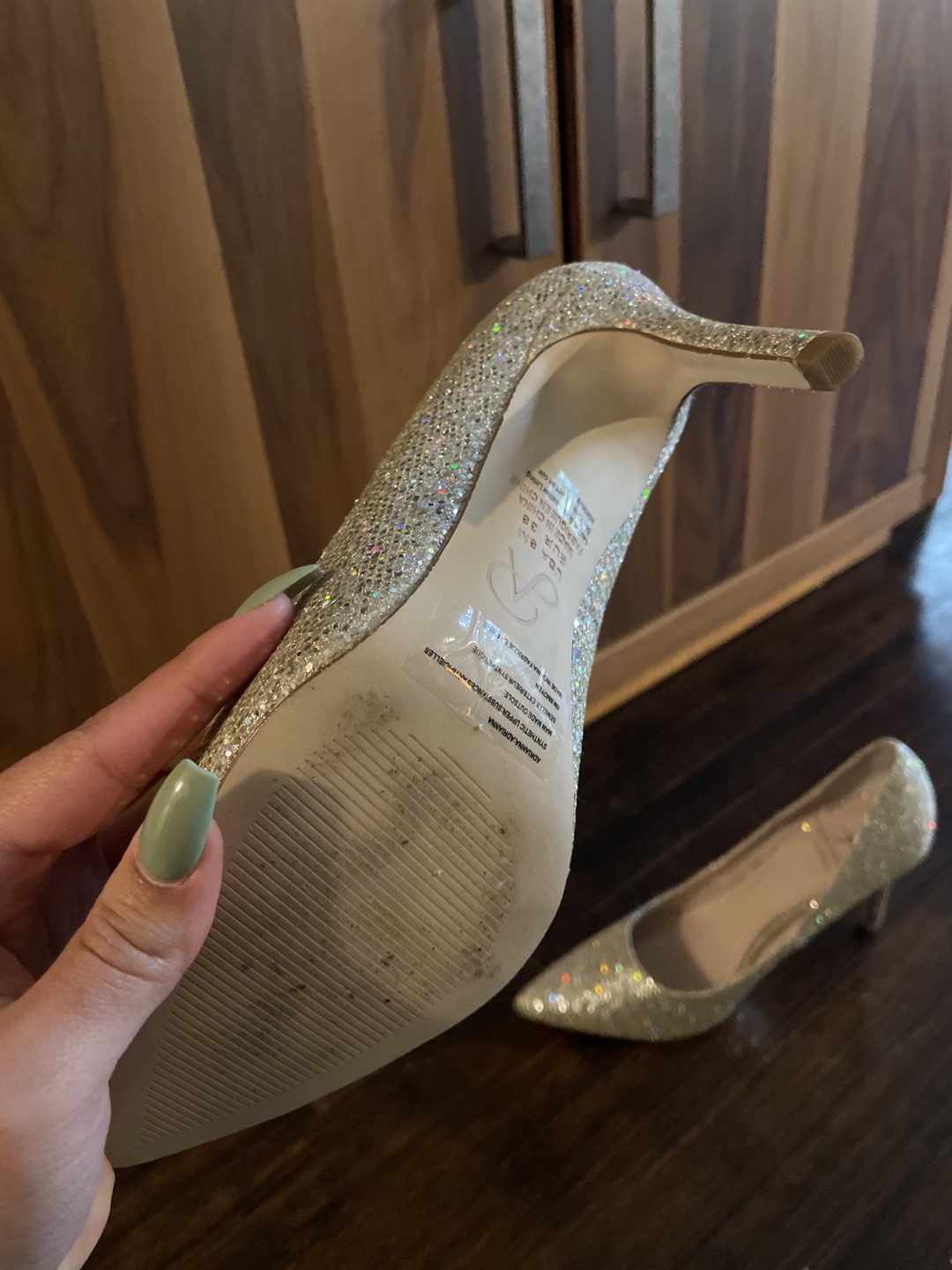 Silver sparkly shoes 💎 (size 8) - photo 3