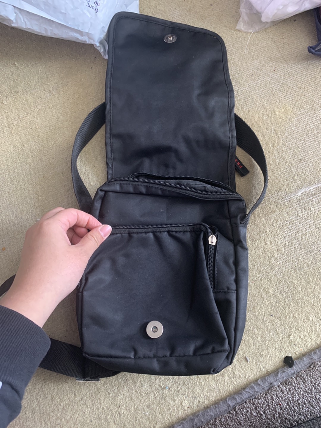 Prada waterproof black leather bag - photo 2