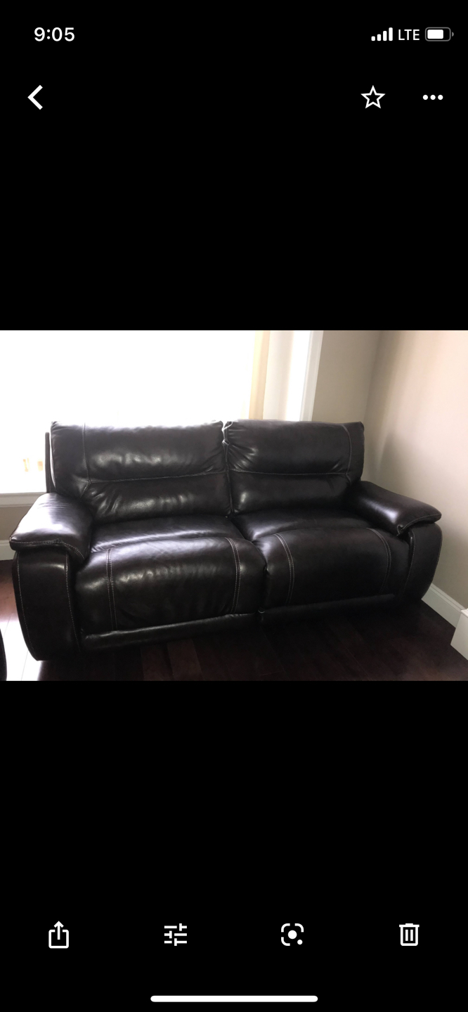 Thick leather lazy boy couches