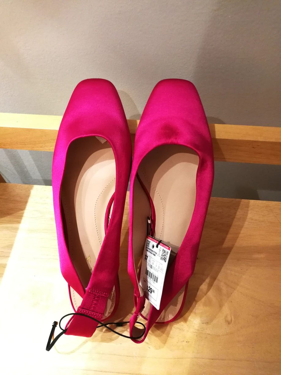 New Zara Fuchsia Slingback Flats size EU37/US6.5
