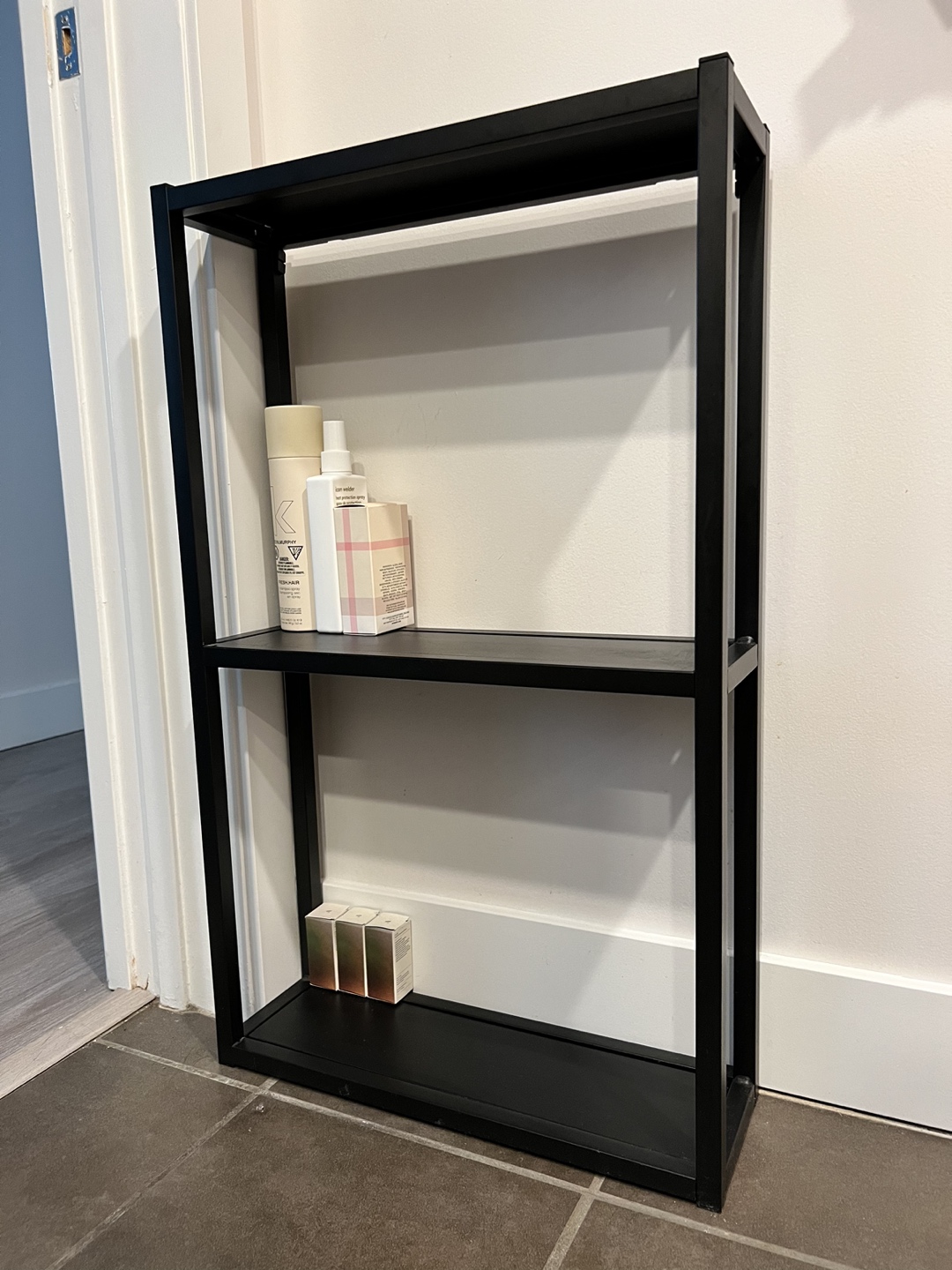 Black Metal Shelving Unit - photo 2