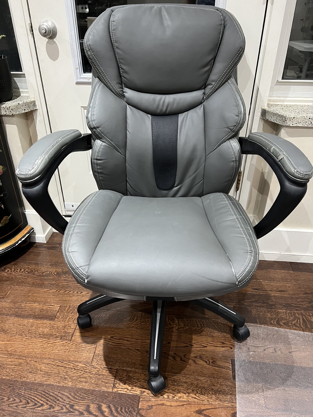 Big, comfy, grey desk chair thumbnail