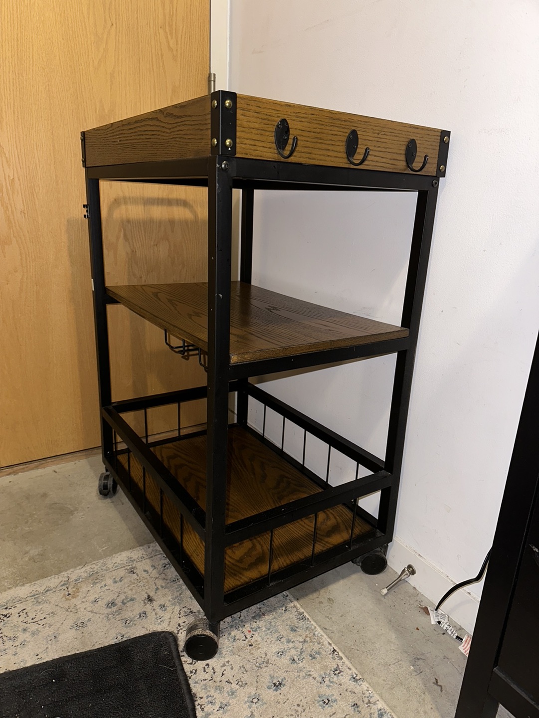 Solid Wood Bar Cart