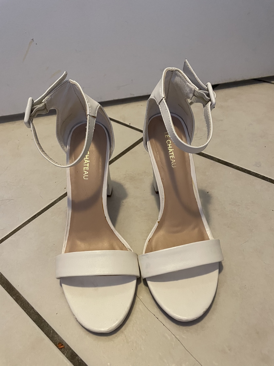 White Le Chateau Stappy Heels - 7.5 thumbnail