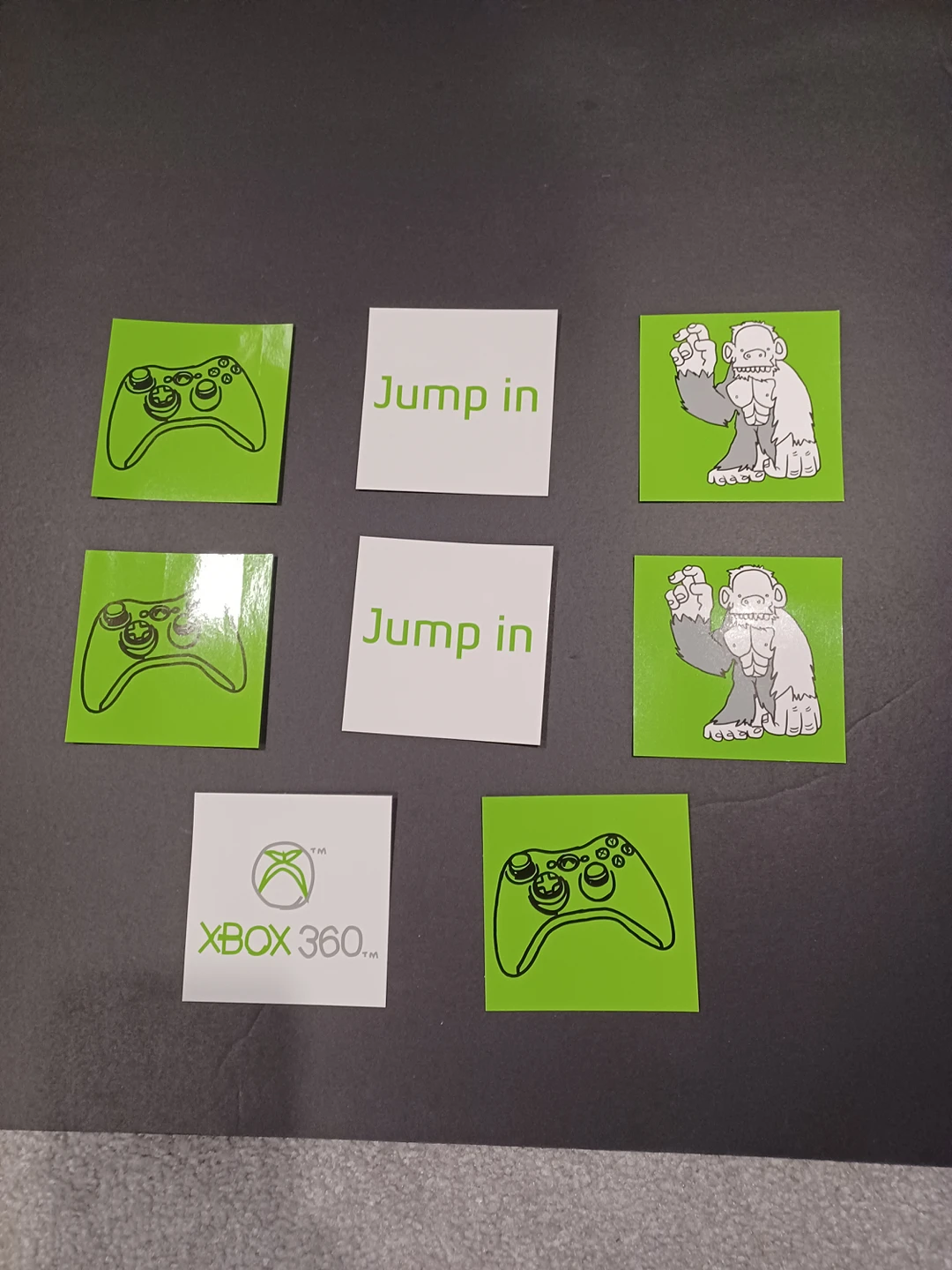 set of 8 classic Xbox 360 stickers.