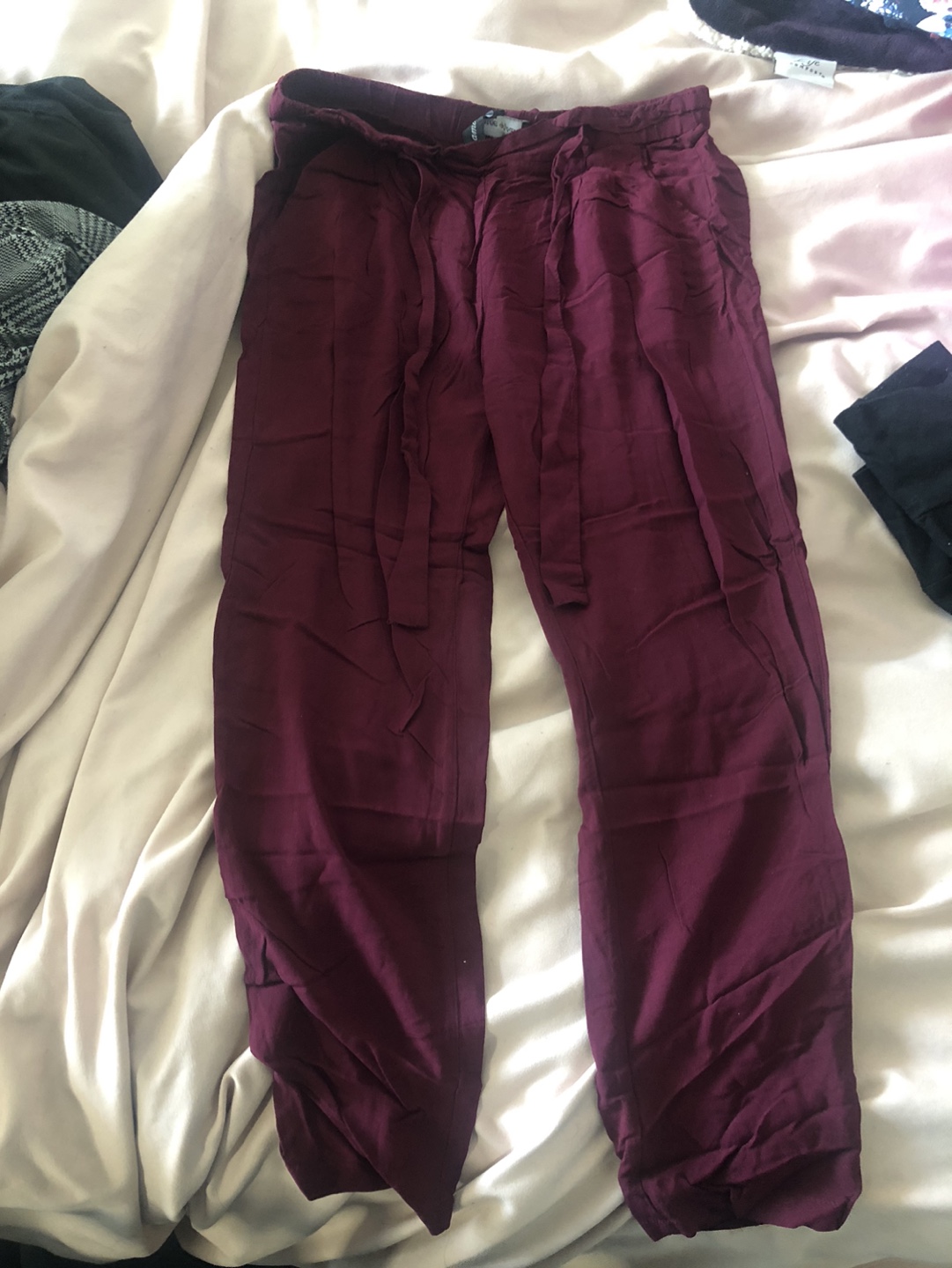 Paperbag style pants (two pairs)