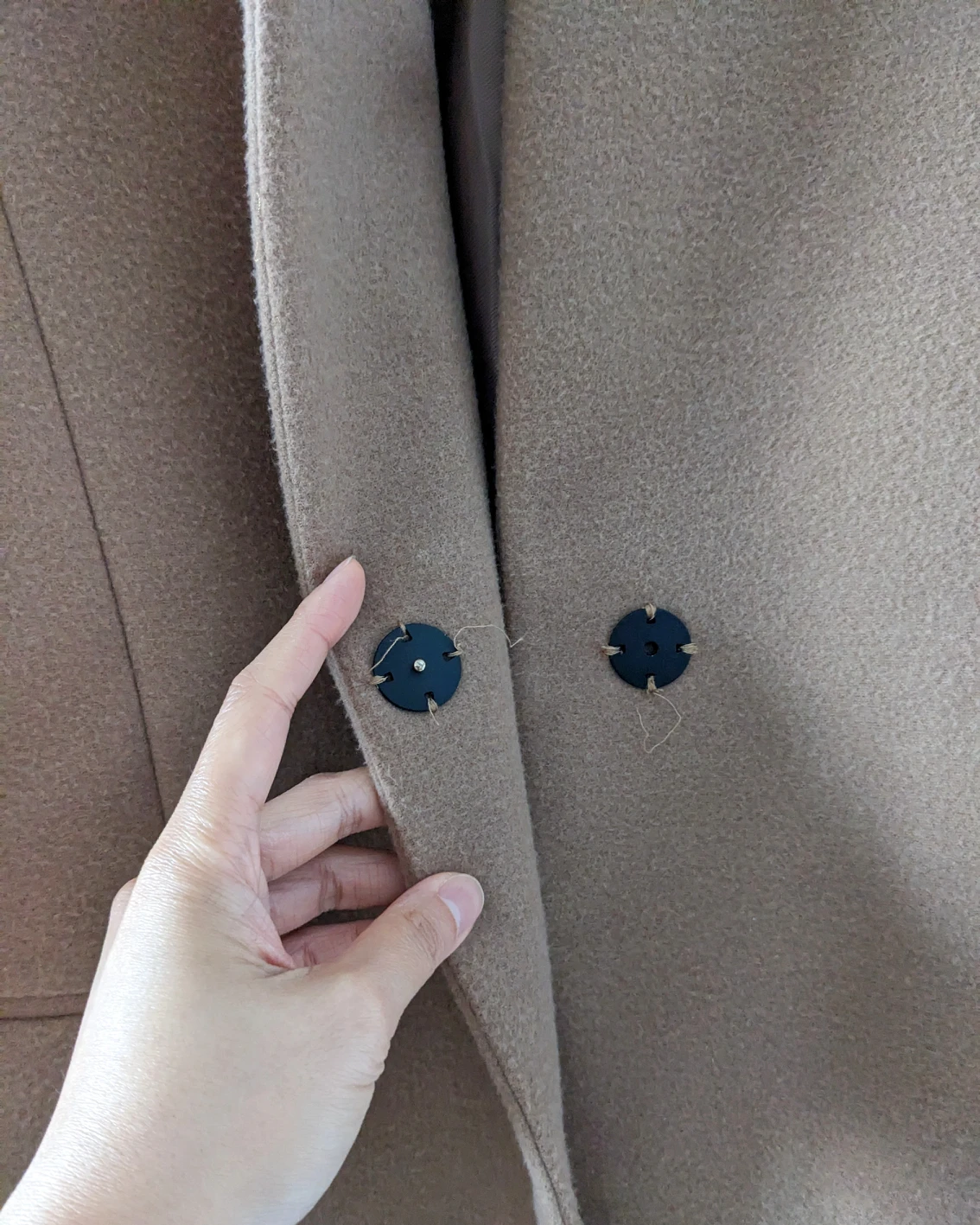 [LN] Zara Lapelless Slim Fit Brushed Coat image indicator(3)
