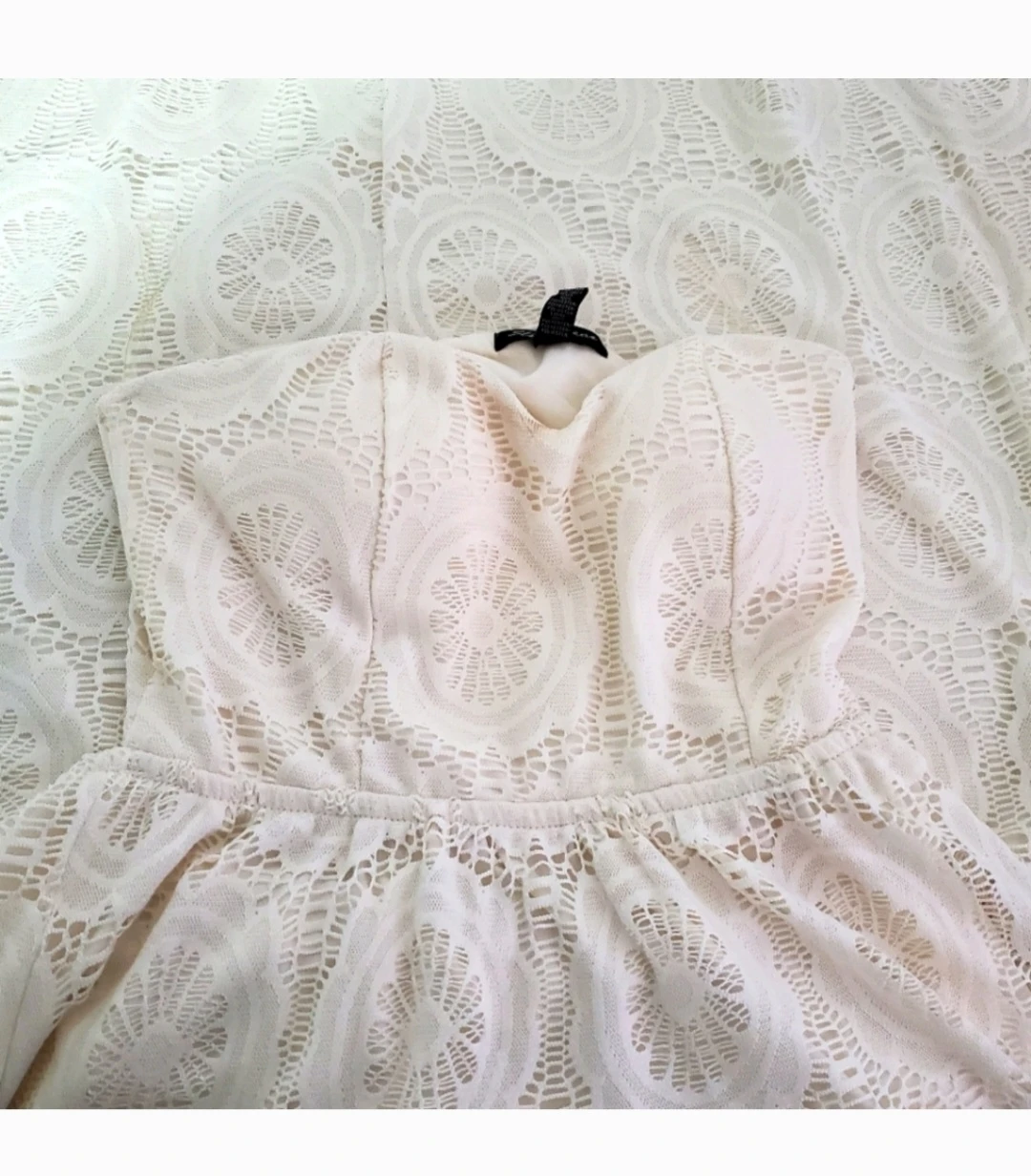 Strapless white dress