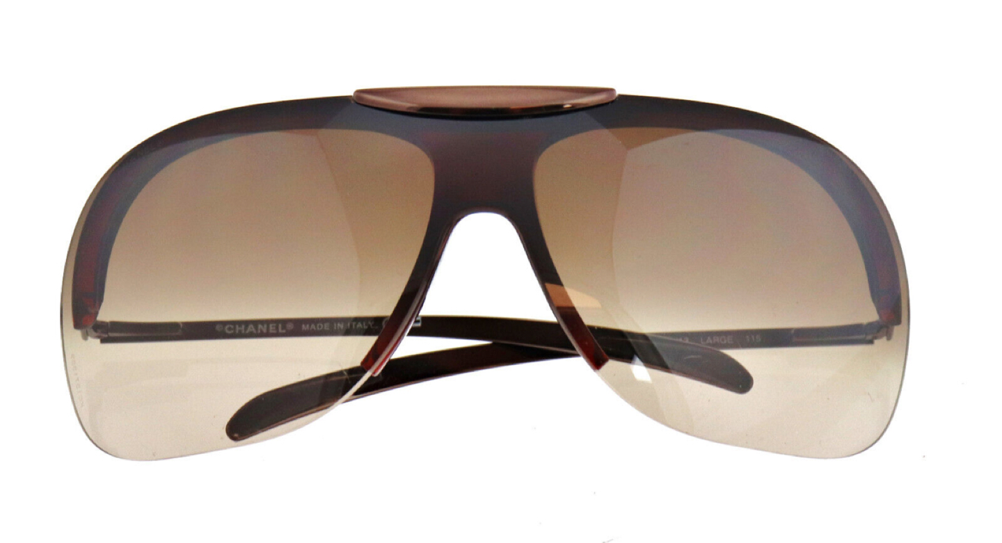 Like New Vintage Chanel Shield Rimless Sunglasses Y2K - photo 2
