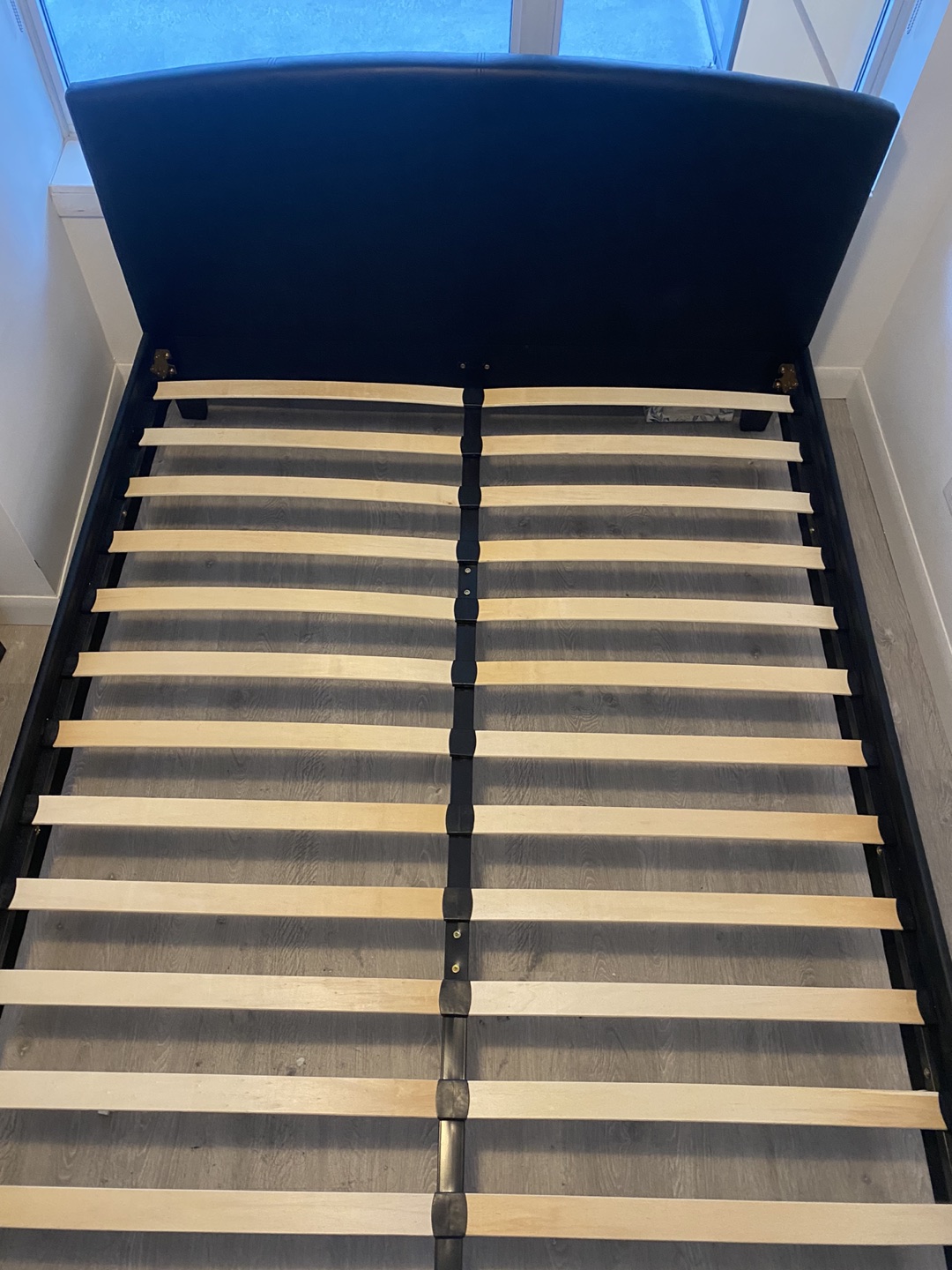 Queen Sized Bed Frame - Leather headboard & wooden frame image indicator(3)