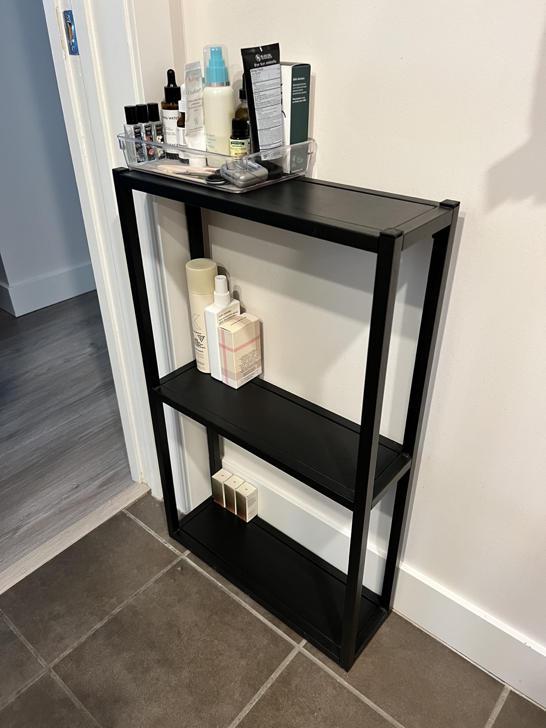 Black Metal Shelving Unit - photo 4