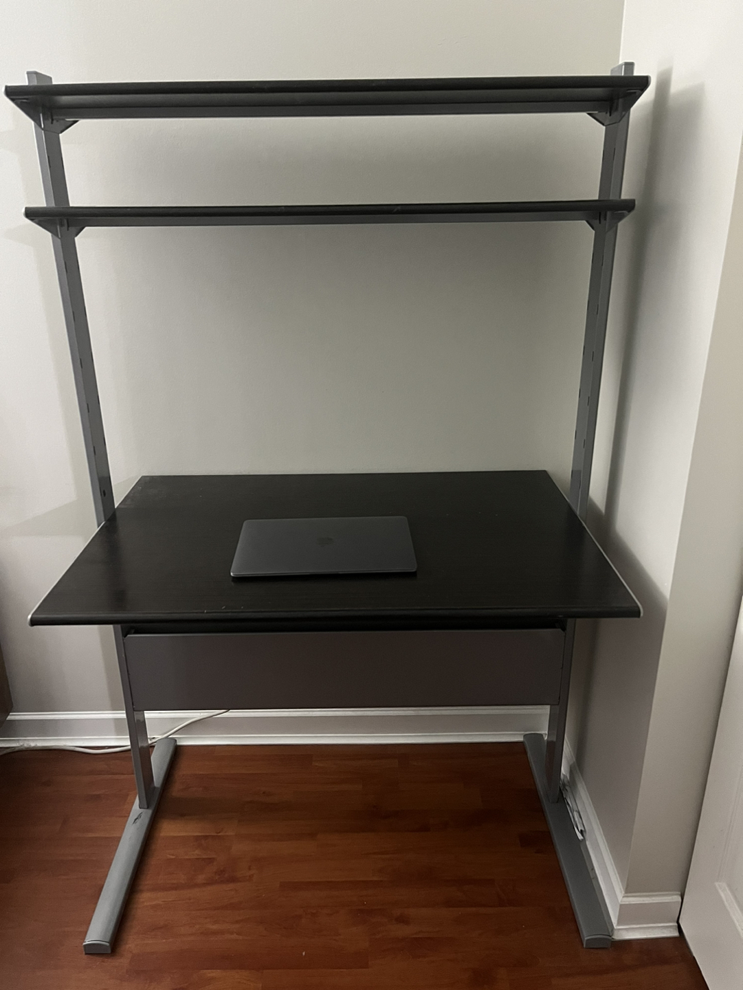 Desk (sitting OR standing) with shelves thumbnail