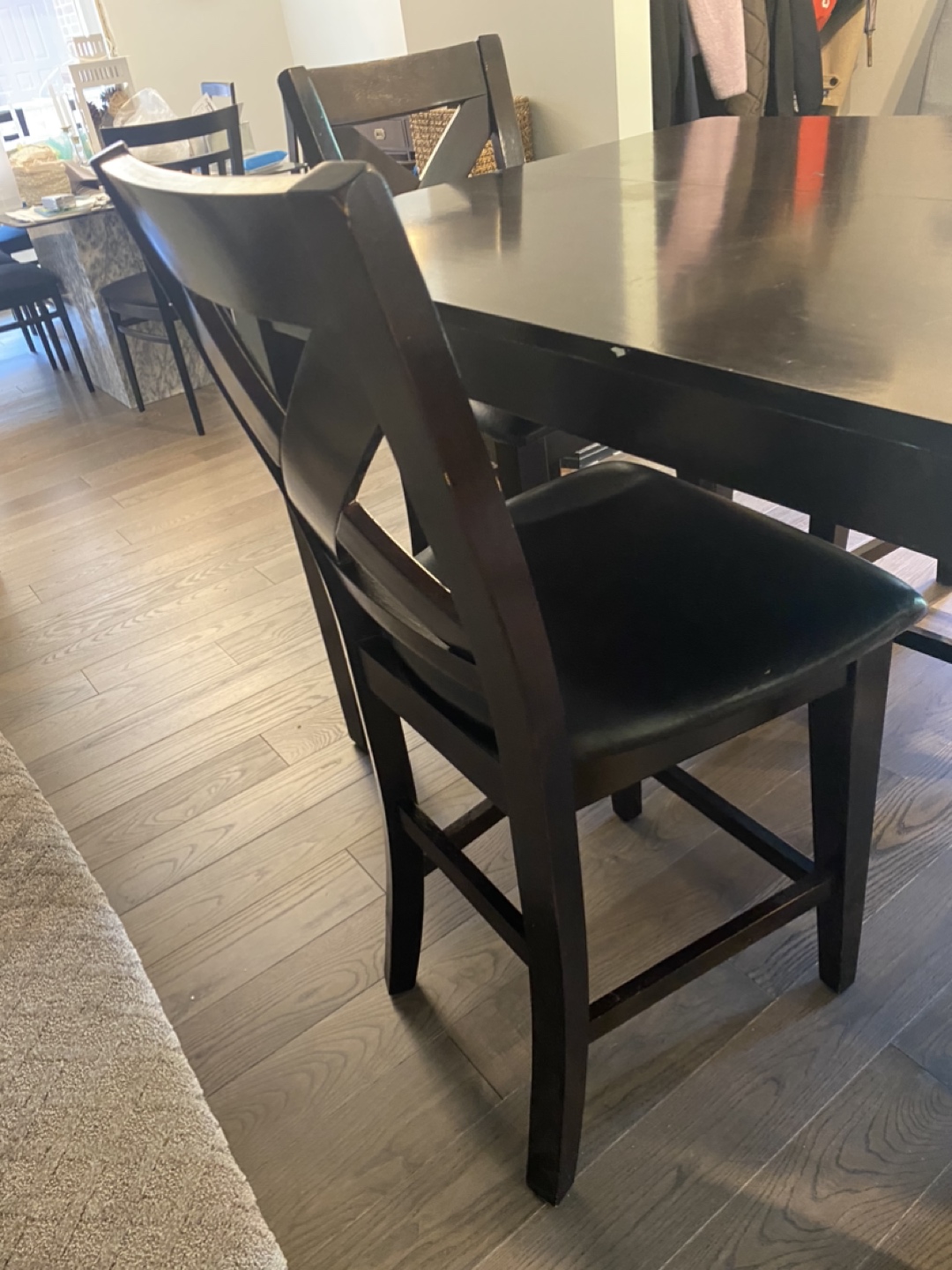 High seating dining table plus leaf and 8 chairs image indicator(3)