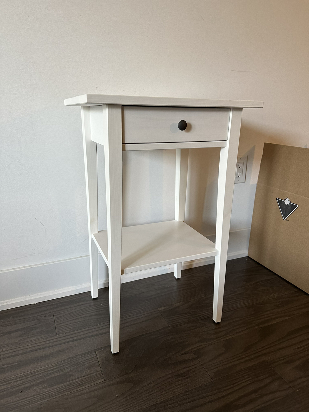 One IKEA Hemnes side tables, nightstands