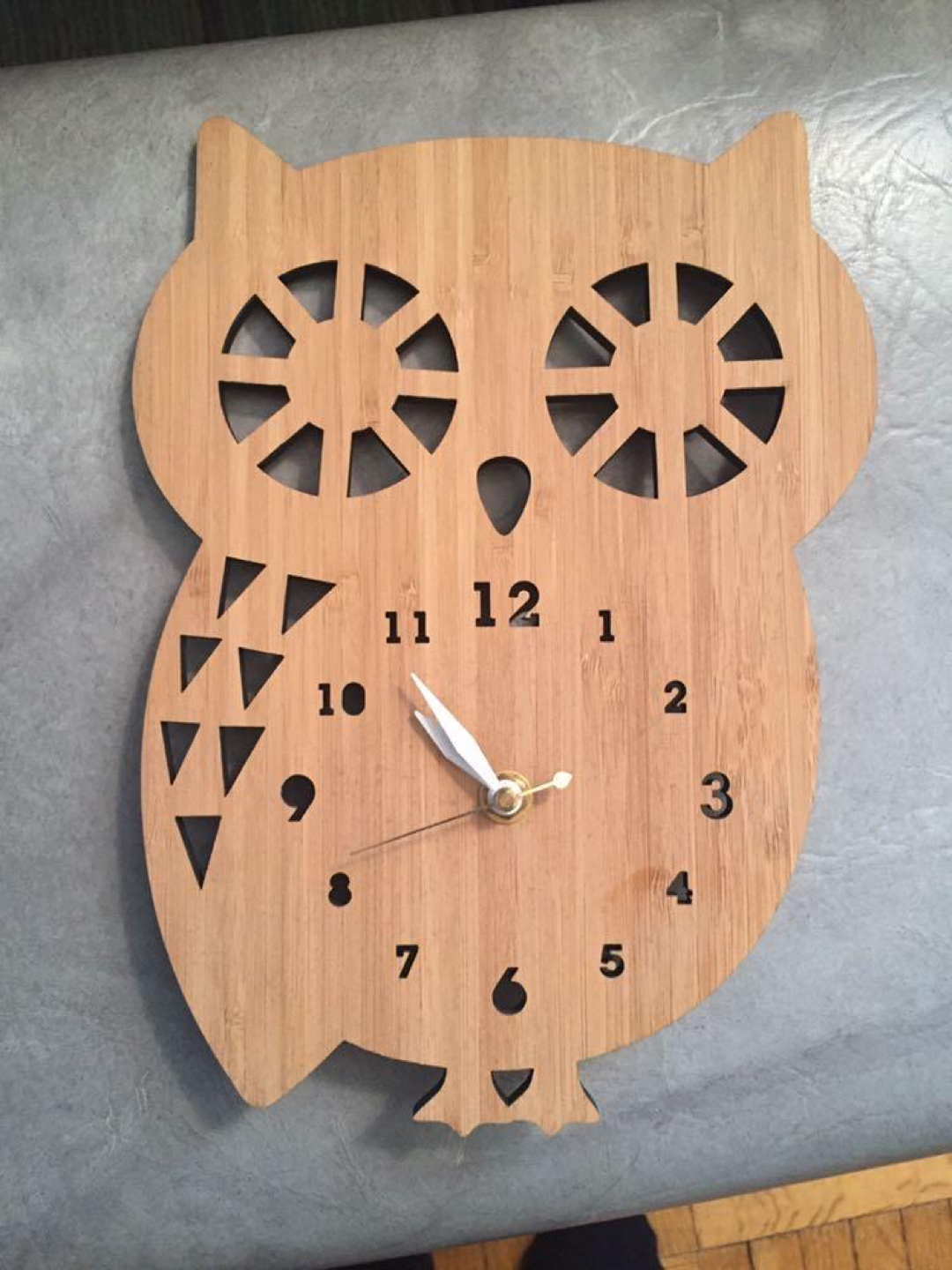 Bamboo Owl Wall Clock by Decoy Lab - photo 3