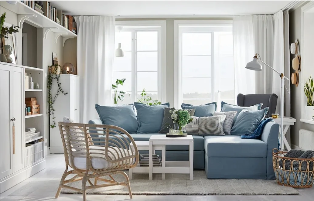 MOVING SALE! NEW PRICE :: Corner Sofabed, Light Blue - photo 3
