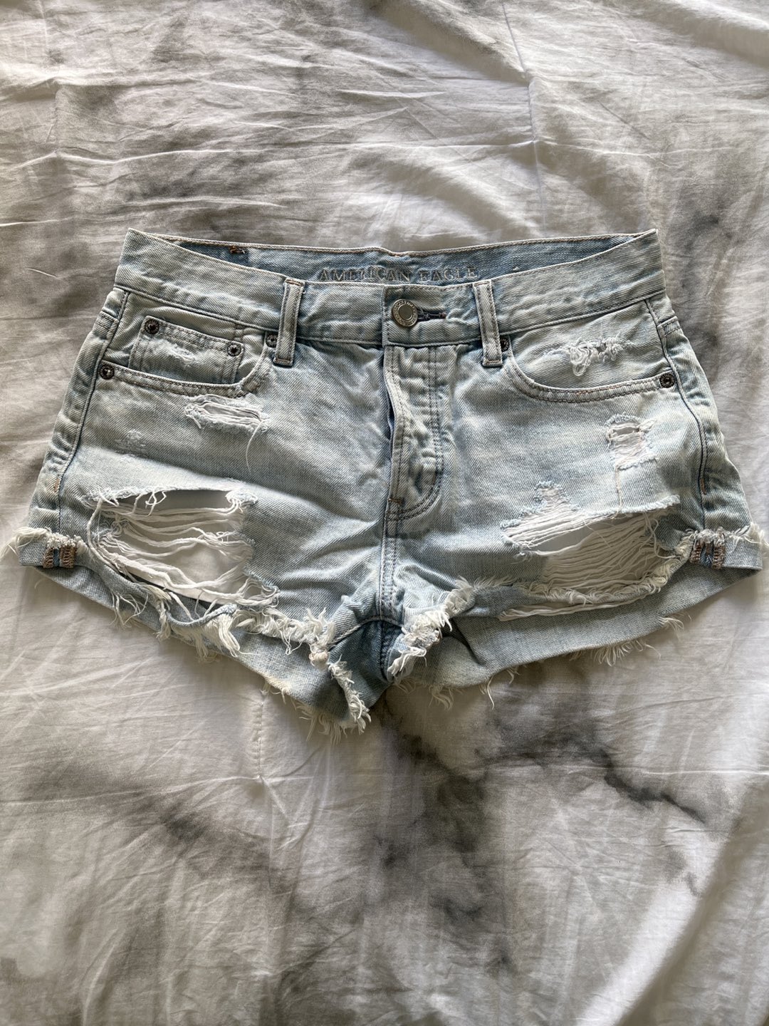 American Eagle Ripped Jean Shorts thumbnail