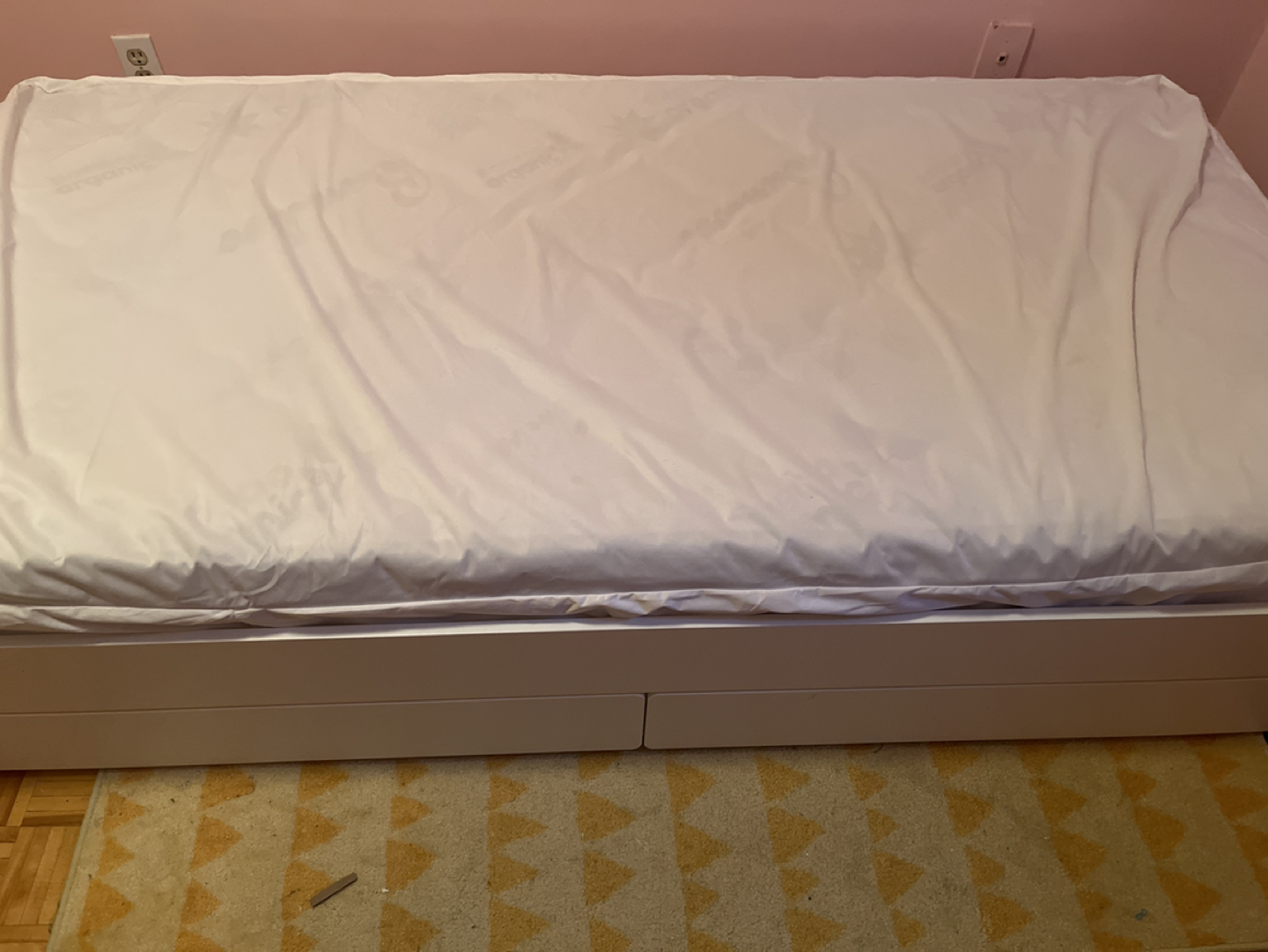White Twin Bed with Storage - photo 2