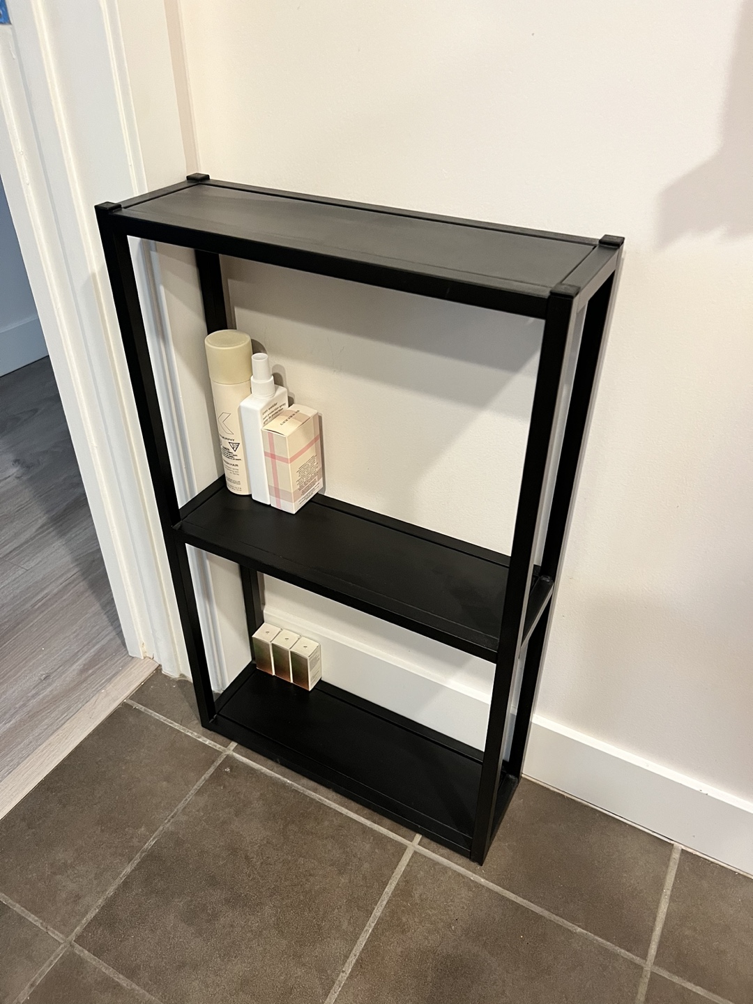 Black Metal Shelving Unit