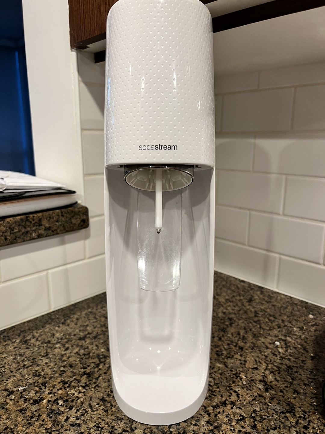 SodaStream FIZZI Sparkling Water Maker in White & 1L bottle