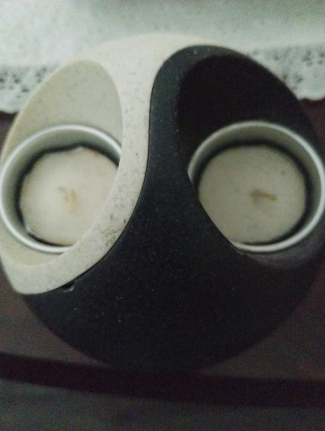 heavey stone tea light Holder yin yang image indicator(3)