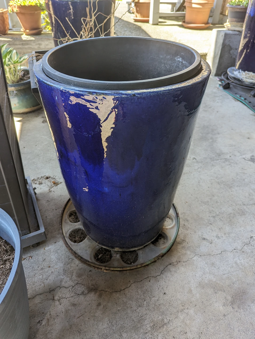 Large Blue Garden Pots - photo 2