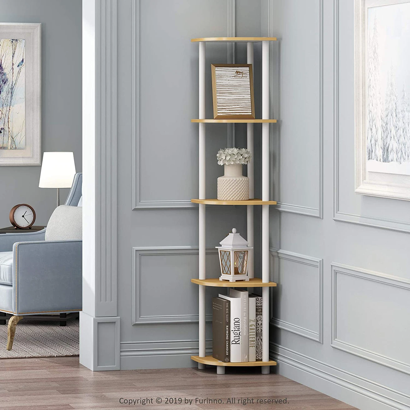 5 Tier Corner Display Rack Multipurpose Shelving Unit - photo 2