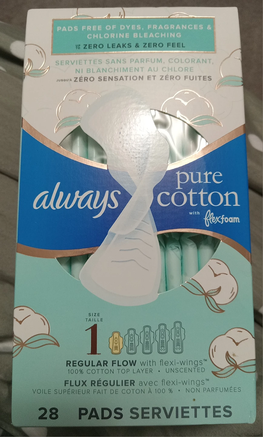 Always Pure Cotton with flexfoam regular flow size 1 (28 pads) thumbnail