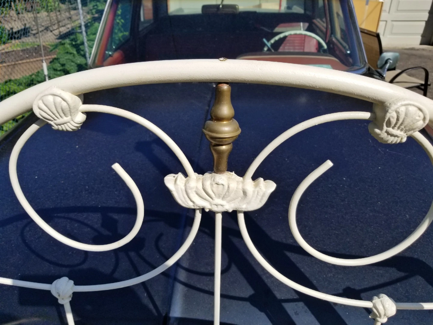 Antique Wrought Iron complete bed frame image indicator(4)