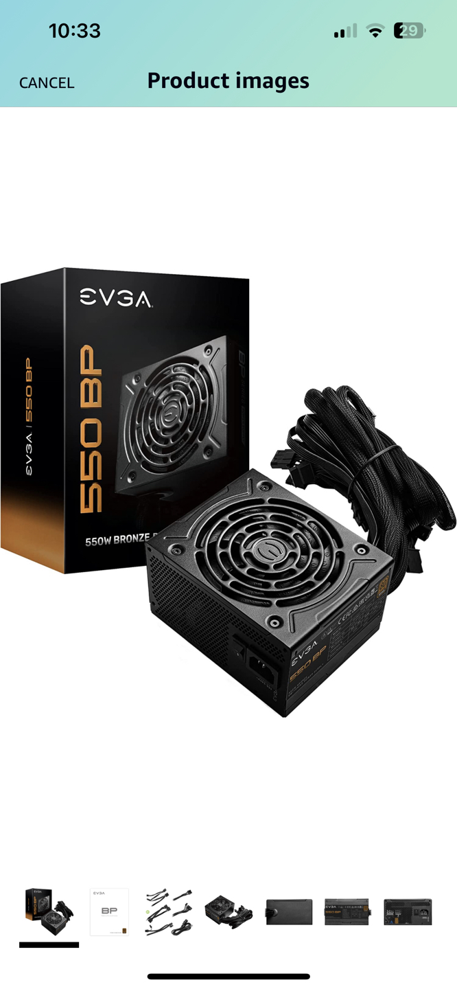 EVGA 550 BP 80+ Bronze 550W Power Supply thumbnail