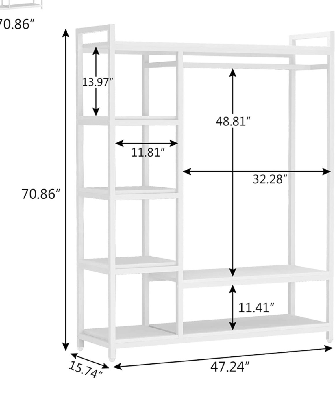 Clothing rack with shelves image indicator(2)