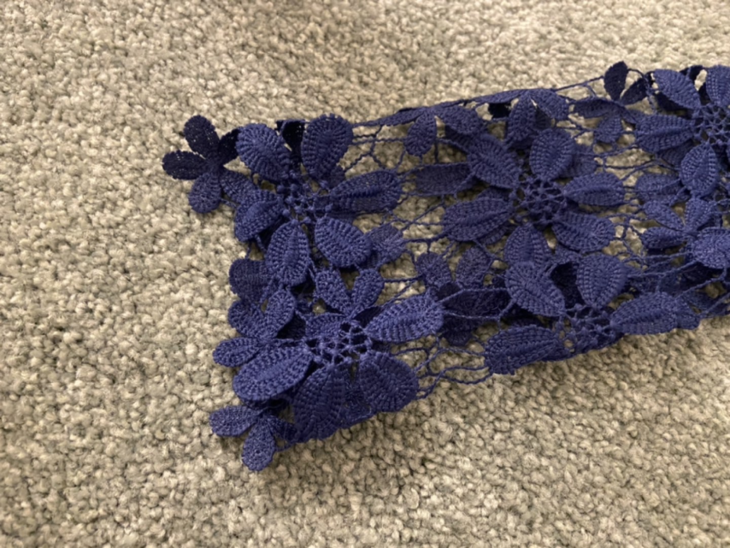 Reverse Navy Blue Crop Top with Crochet Lace Sleeves image indicator(5)